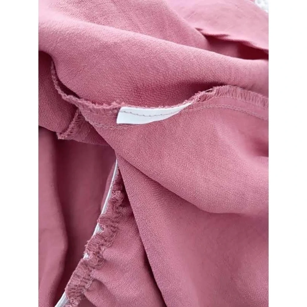 Zara Dusty Rose Pink Peplum Wrap Top‎ Belted V-Neck Sleeveless Fits S Small 2 4